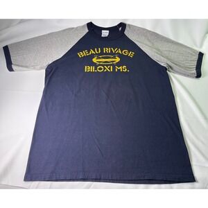 Vintage Beau Rivage Biloxi MS‎ Raglan 2XL Mens Graphic T Shirt Made in Canada